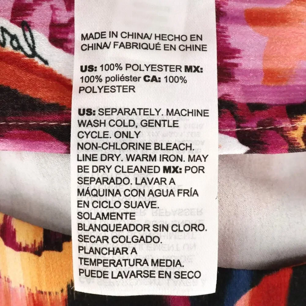 Chico's sz 2 (12-14) Vibrant Paisley and Leopard Blouse - Picture 12 of 13